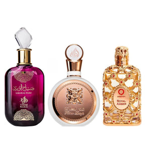 PROMOÇÃO COMPRE 1 LEVE 4 - Sabah Al Ward, Fakhar e Royal Amber + 1 PERFUME BRINDE - Oferta De Black Friday  - 100ml Cada